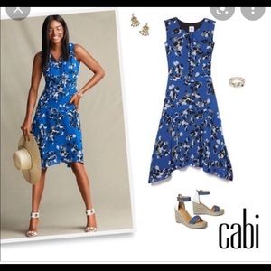 Cabi Untamed Dress cobalt jungle print, size M,NWT